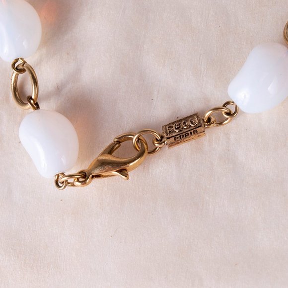 POGGI GOLD & WHITE EVENING NECKLACE | WOMENS - Picture 3 of 3